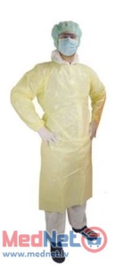 Non_woven aizsargtērps, dzeltens, garums 136cm, materiāls 30g/m2, nesterili, vienreizlietojami, elpojoši (aizmugurējā daļa), ūdens izturīgi, XL