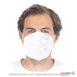 Respirātora maska FFP2, bez vārsta ar ausu cilpām, PP, balta, 10 gab
