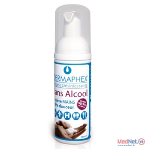 Roku dezinfekcijas līdzeklis putas DERMAPHEX® bez alkohola, parabēniem, ar jonizētu ūdeni, 50 ml ar dozatoru, APHEX BIOCLEAN SAS