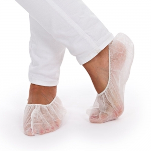 Zeķes, vienreizlietojamas, no neausta materiāla PP, baltas, 32x13cm, 34-42 izm., 100 pāri