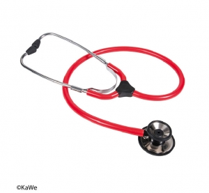 Stethoscope, Colorscop-Duo, red, with 1 tube, double-sided head