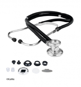Stethoscope Rapport, black, with 2 pipes, double-sided head