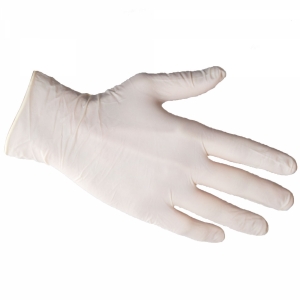 Romed latex gloves, white, powder-free, size S, 100 pcs