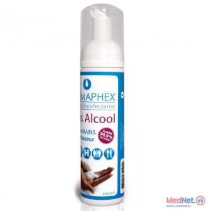 Roku dezinfekcijas līdzeklis putas DERMAPHEX® bez alkohola, parabēniem, ar jonizētu ūdeni, 200 ml ar dozatoru, APHEX BIOCLEAN SAS