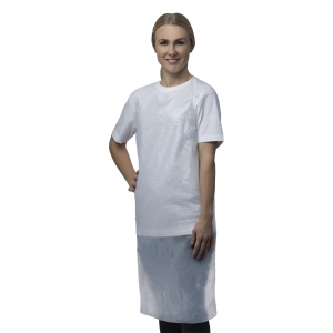 NITRAS PE apron, white, lenght 80x140 cm in a package of 10 pcs
