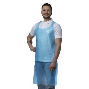 NITRAS PE apron, blue, lenght 80x125 cm, in a package of 10 pcs