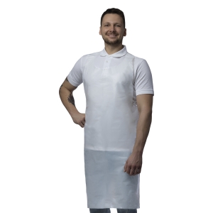 NITRAS PE apron, white, lenght 76x125 cm, in a package of 50 pcs