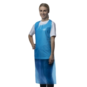 NITRAS PE apron, blue, lenght 76x125 cm, in a package of 10 pcs