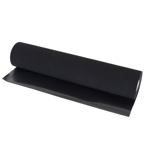 Kušetes pārvalks, papīrs / polietilēns, melns, 3 kārtu: 2 kārtu papīrs / 1 kārtu polietilēns, melns, perforēts, loksnes platums 60 cm, loksnes garums 50 cm, ruļļa garums 40 m