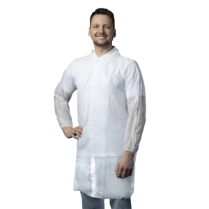 NITRAS PP visitor's coat, white, size XL, 50 pcs