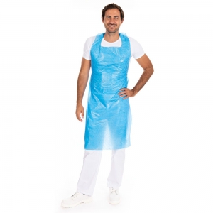 Apron, polyethylene, tieable, size 125 x 70cm, different colors, in package 100 pcs