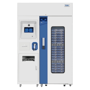 Self-service blood bank refrigerator