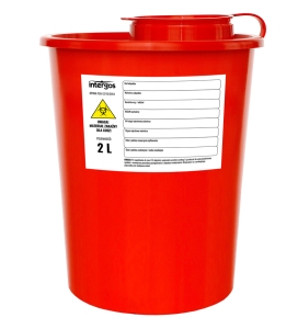 KONTEINERS MEDICĪNAS ATKRITUMIEM 2L - AUGSTĀM MALĀM 25gb