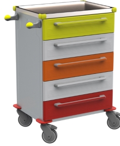 Multifunctional medical trolley METAL LINE BASIC - high version