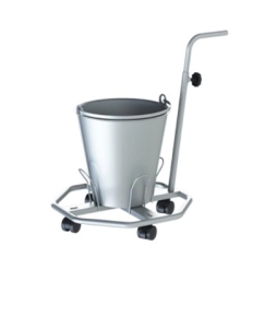 STAINLESS STEEL MOBILE BUCKET WITH HANDLE FOR INFECTIOUS WASTE