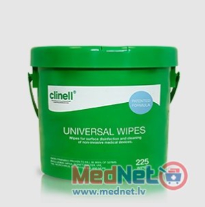 Clinell Universal disinfection cleaning wipes, bucket, 225pcs