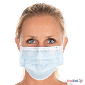 Face mask, 3-layer, blue, 98% filtration, Type IIR/PP, 50 pcs.